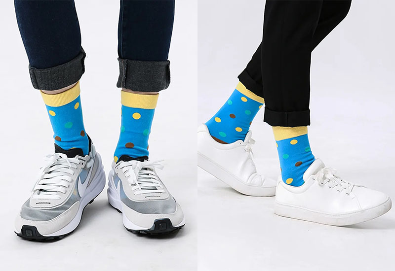 Best Tag 大圓點襪藍 厚襪款(2種尺寸) 